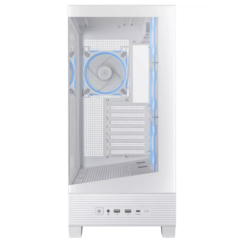 PC-behuizing ASUS A31 Plus TG ARGB WHITE Midi Tower — ATX, Tempered Glass, ARGB, 3x120mm + 1x120mm ventilator, 38 cm GPU, 165 mm CPU-koeler