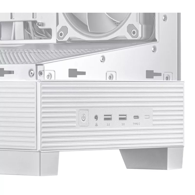 PC-behuizing ASUS A31 Plus TG ARGB WHITE Midi Tower — ATX, Tempered Glass, ARGB, 3x120mm + 1x120mm ventilator, 38 cm GPU, 165 mm CPU-koeler