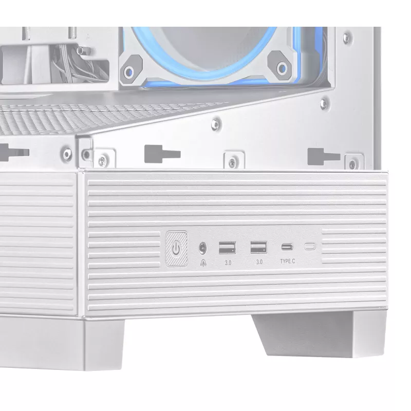 PC-behuizing ASUS A31 Plus TG ARGB WHITE Midi Tower — ATX, Tempered Glass, ARGB, 3x120mm + 1x120mm ventilator, 38 cm GPU, 165 mm CPU-koeler