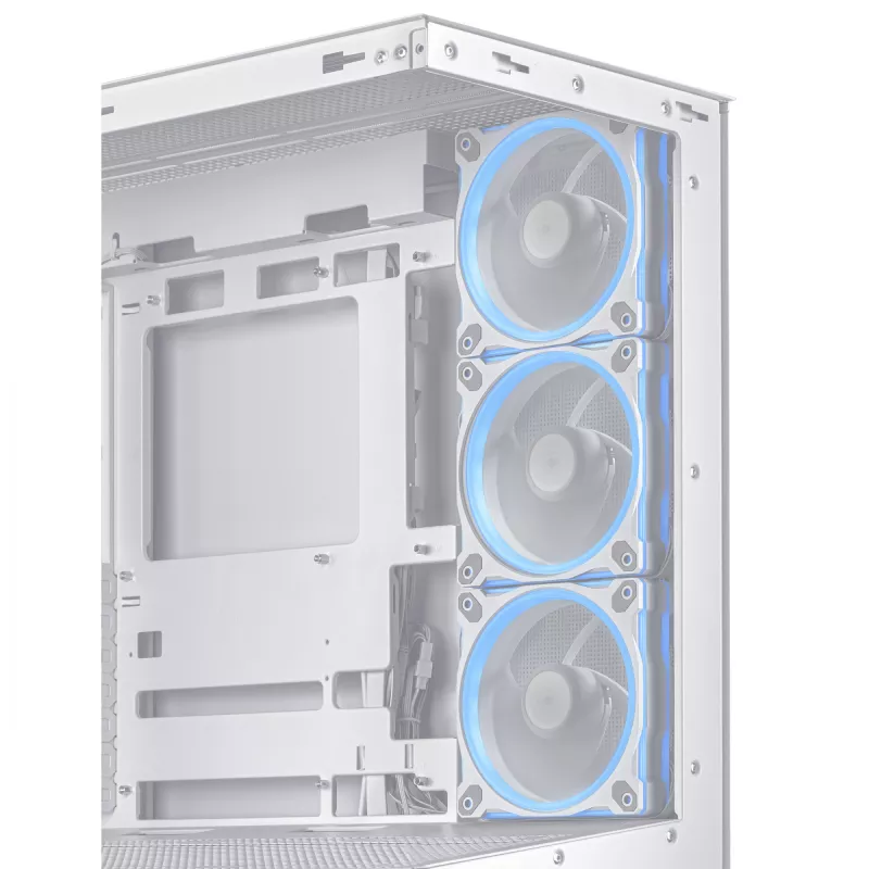 PC-behuizing ASUS A31 Plus TG ARGB WHITE Midi Tower — ATX, Tempered Glass, ARGB, 3x120mm + 1x120mm ventilator, 38 cm GPU, 165 mm CPU-koeler