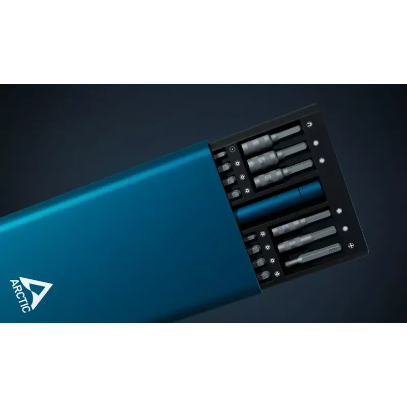 Precisieschroevendraaierset Arctic AETLS00001A — staalbits-set, blauwe greep