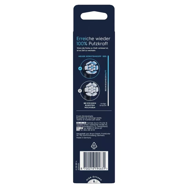 Oral-B 194631 tandenborstelkop 4 stuks zwart