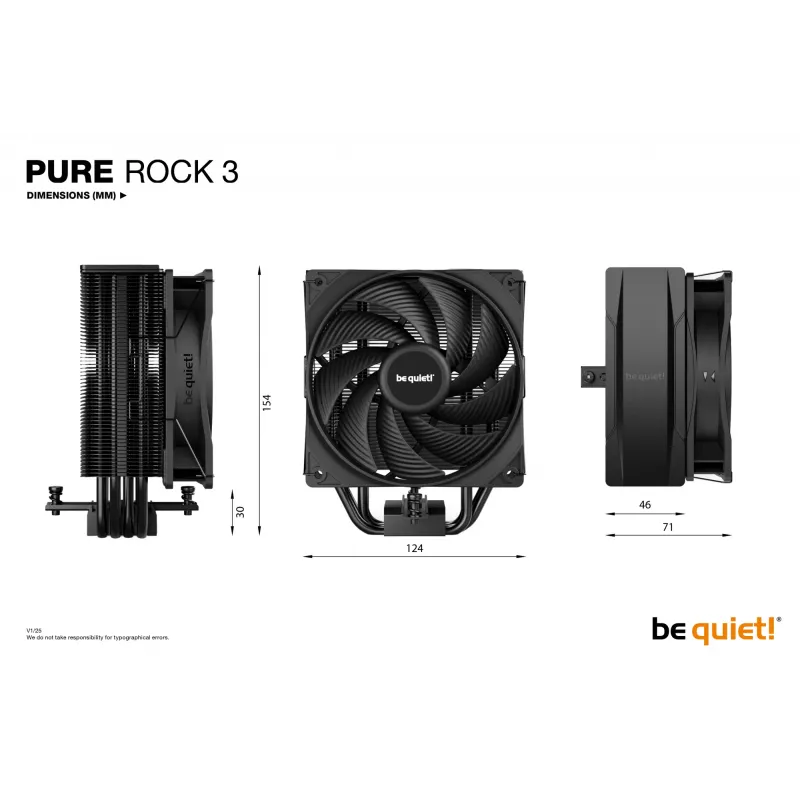 be quiet! Pure Rock 3 zwart processor-luchtkoeler 12 cm 1 stuks