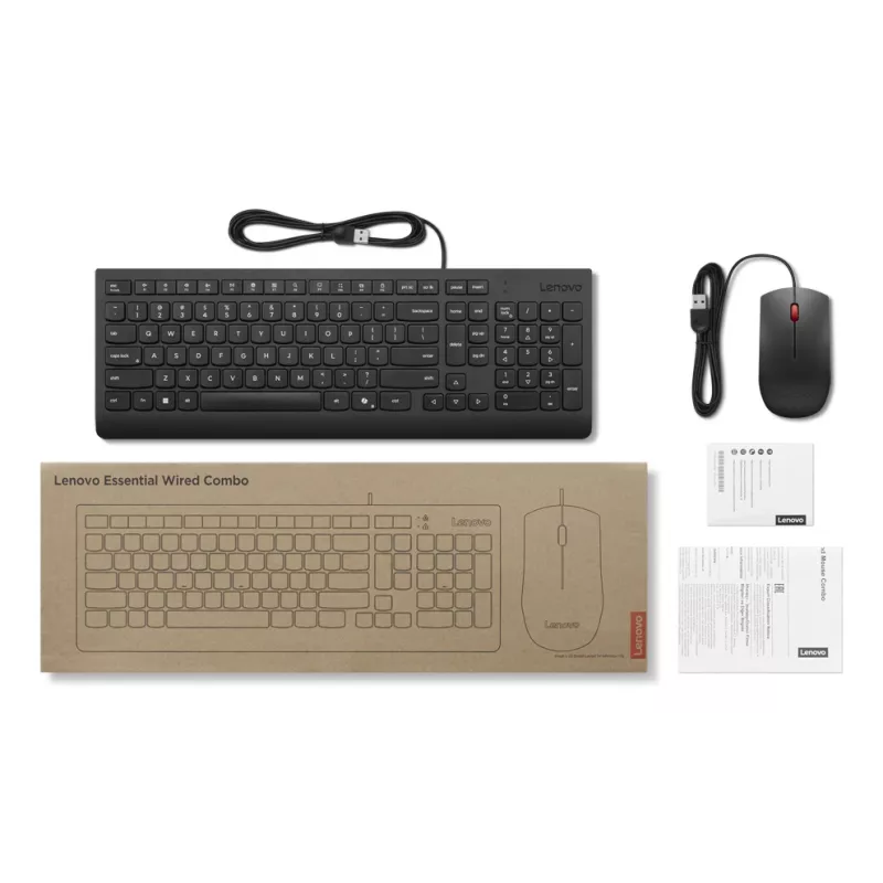 Lenovo 4X31R64446 toetsenbord muis inclusief universeel USB Nordisch zwart