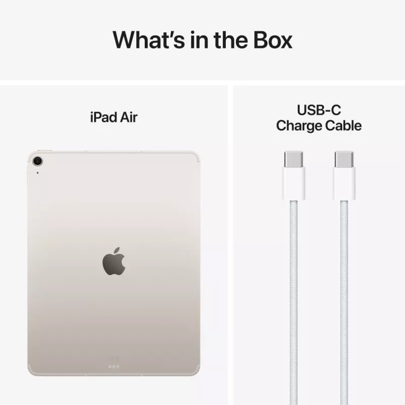 APPLE iPad Air (2025) - M3 - 13 inch - 7e generatie - Wi-Fi + Cellular - 128 GB - Starlight