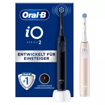 Elektrische tandenborstel Oral-B iO Series 2 Duo zwart roze oplaadbaar met intelligente druksensor