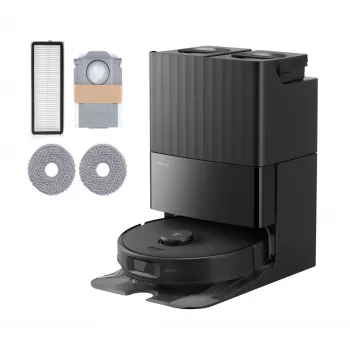 Robotstofzuiger Roborock Qrevo Edge 5V1 — zakloos, 0,325 L stofreservoir, 2,7 L basisstation, Li-Ion 5200 mAh, 190 min looptijd, 60,4 dB, zwart
