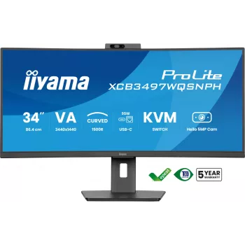 iiyama ProLite XCB3497WQSNPH-B1 computermonitor 86,4 cm (34 inch) 3440 x 1440 pixel UltraWide Quad HD LED zwart