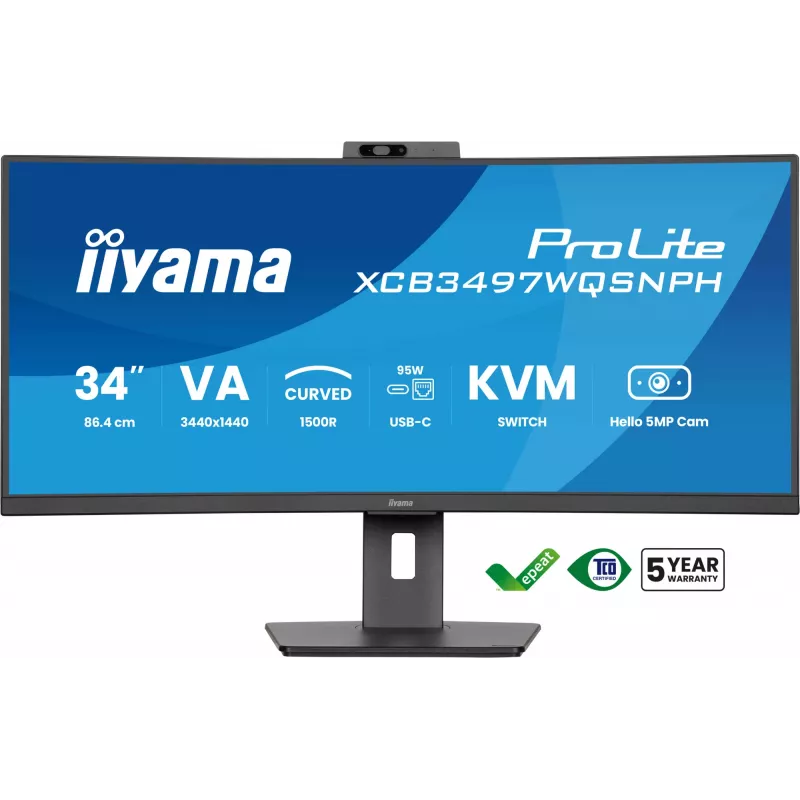 iiyama ProLite XCB3497WQSNPH-B1 computermonitor 86,4 cm (34 inch) 3440 x 1440 pixel UltraWide Quad HD LED zwart