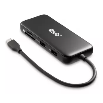 CLUB3D 8-1 draagbare dock USB Type-C® 10Gbps naar HDMI™ en DisplayPort™ 8K30Hz PD max. 100Watt