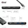 CLUB3D 8-1 draagbare dock USB Type-C® 10Gbps naar HDMI™ en DisplayPort™ 8K30Hz PD max. 100Watt