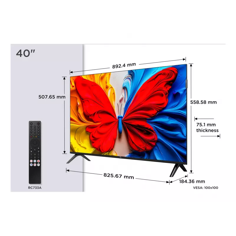 TCL 40S5K tv 101,6 cm (40 inch) Full HD Smart TV Wi-Fi zwart