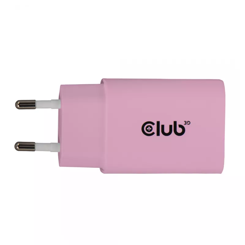 CLUB3D 2-pack USB-C oplader 30 watt wit, indoor, AC, roze