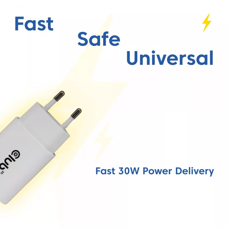 USB‑C oplader 2-pack CLUB3D CAC-3020, 30 W totaal, wit
