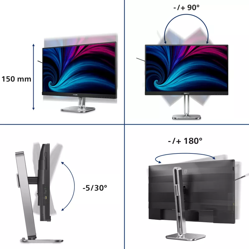 Philips 4000 serie 27B2N4500/00 computermonitor 68,6 cm (27 inch) 2560 x 1440 pixel Quad HD LCD grijs