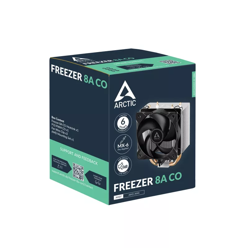 ARCTIC Freezer 8A - CO compacte AMD CPU-koeler voor continu gebruik
