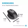 HP 930 Creator draadloze muis, rechtshandig, Bluetooth, 3000 DPI, zilver