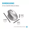 HP 930 Creator draadloze muis, rechtshandig, Bluetooth, 3000 DPI, zilver
