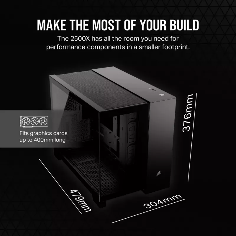 CORSAIR pc-behuizing - mid-tower - 2500x dual chamber - zwart