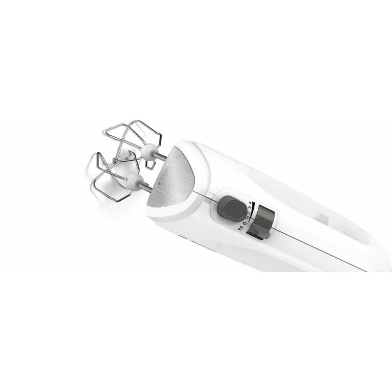 Handmixer Bosch MFQ24200 — 400 W, 4 snelheden, turbo, geborsteld staal/wit