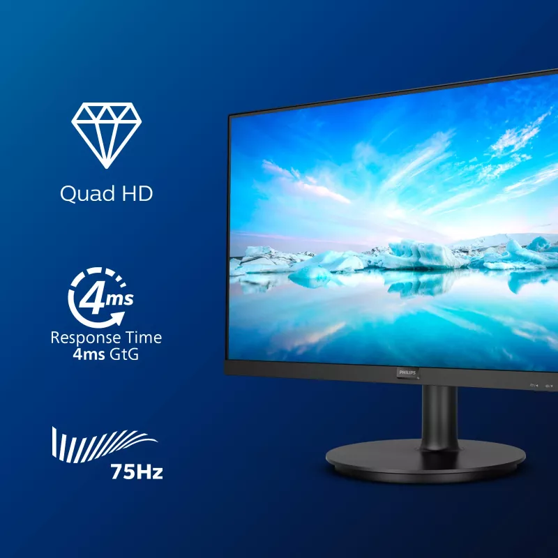 Philips V Line 275V8LA/00 computermonitor 68,6 cm (27 inch) 2560 x 1440 pixel Quad HD LED zwart