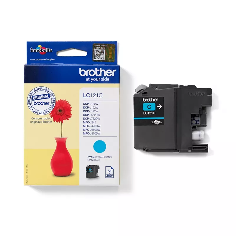 Brother LC121C inktpatroon, 1 stuk, origineel cyaan