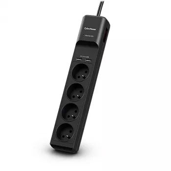 CyberPower Tracer III P0420SUD0-FR overspanningsbeveiliging zwart 4 AC-uitgangen 200 - 250 V 1,8 m