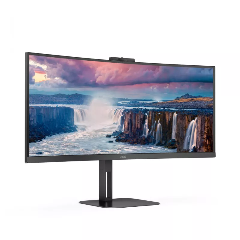 AOC V5 CU34V5CW computermonitor 86,4 cm (34 inch) 3440 x 1440 pixel Wide Quad HD LED zwart