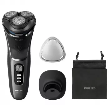 Elektrisch scheerapparaat Philips 3000 Series S3343/13 — 3-kops rotatiesysteem, nat & droog, 60 min. accu, PowerCut-messen