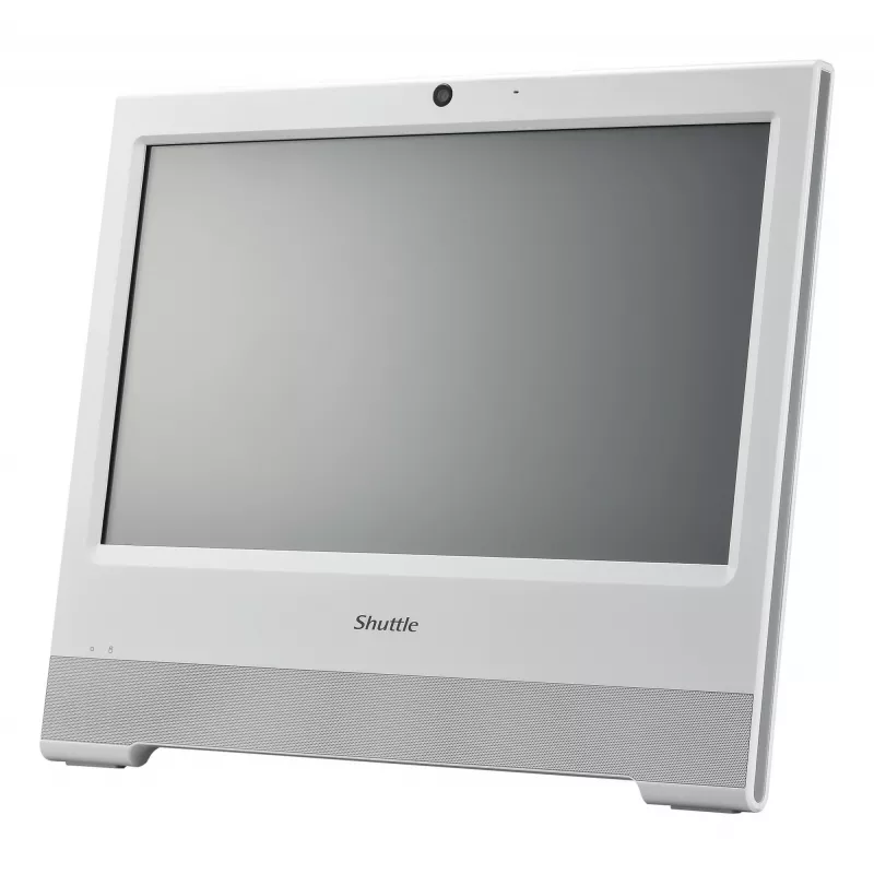 Shuttle XPC X50V9 all-in-one barebone, 15,6-inch touchscreen 1366×768, Intel Celeron 7305, wifi, LAN, HDMI, 90 W, zonder besturingssysteem, wit