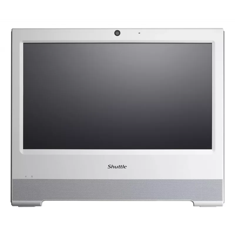 Shuttle XPC X50V9 all-in-one barebone, 15,6-inch touchscreen 1366×768, Intel Celeron 7305, wifi, LAN, HDMI, 90 W, zonder besturingssysteem, wit