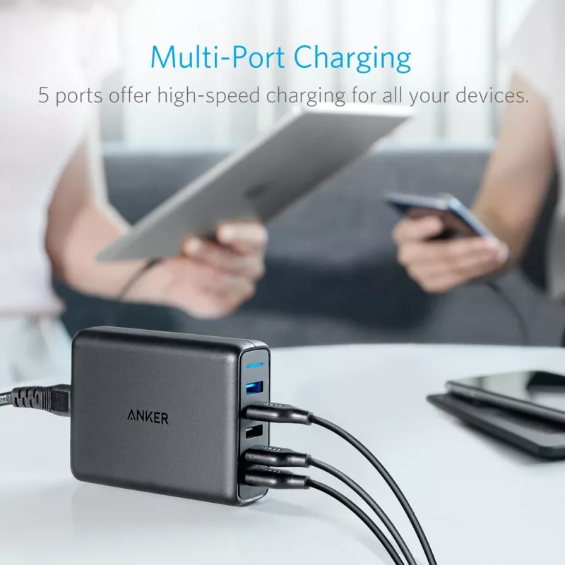 ANKER Powerport Speed 5 2x Quick Charge 3.0 EU zwart