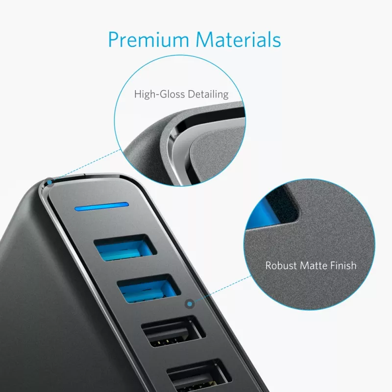 ANKER Powerport Speed 5 2x Quick Charge 3.0 EU zwart