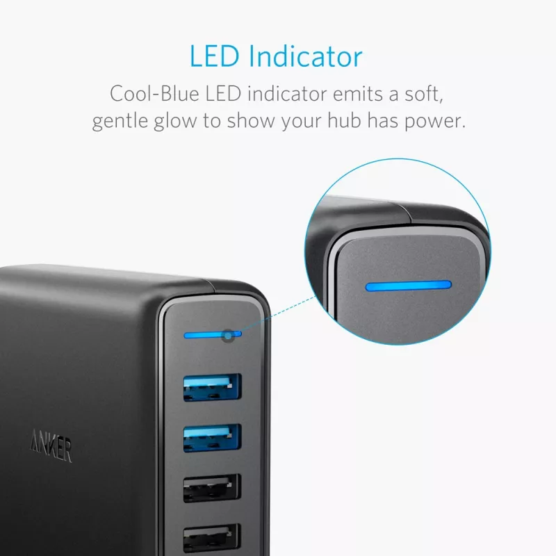 ANKER Powerport Speed 5 2x Quick Charge 3.0 EU zwart
