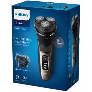 Elektrisch scheerapparaat Philips 3000 Series S3242/12 — 3-kops rotatiesysteem, nat en droog scheren, 60 min. looptijd, lithium-ion