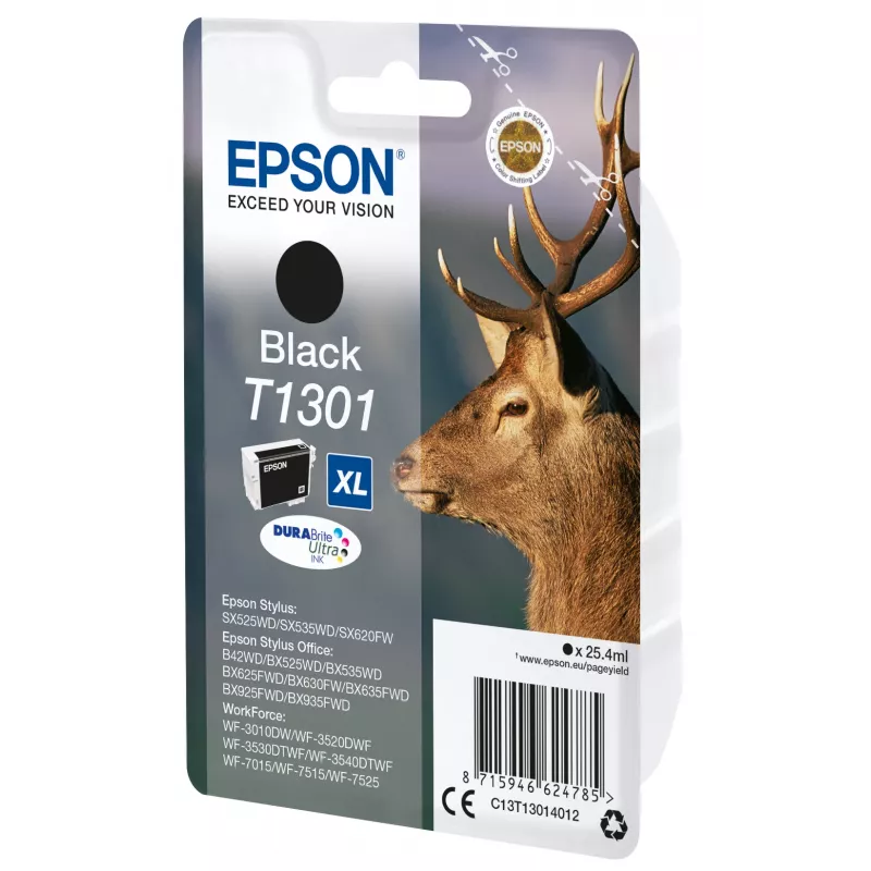 Epson Stag enkelpack zwart T1301 DURABrite Ultra inkt