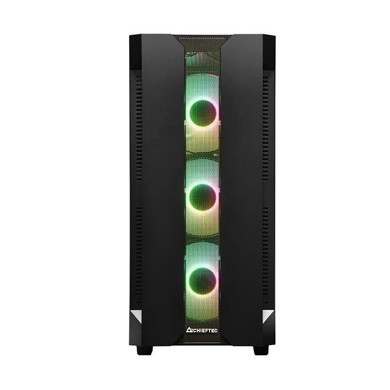 PC-behuizing CHIEFTEC GS-01B-OP tower zwart – gehard glas, RGB-ventilator, ondersteunt ATX/Micro-ATX, GPU tot 320 mm