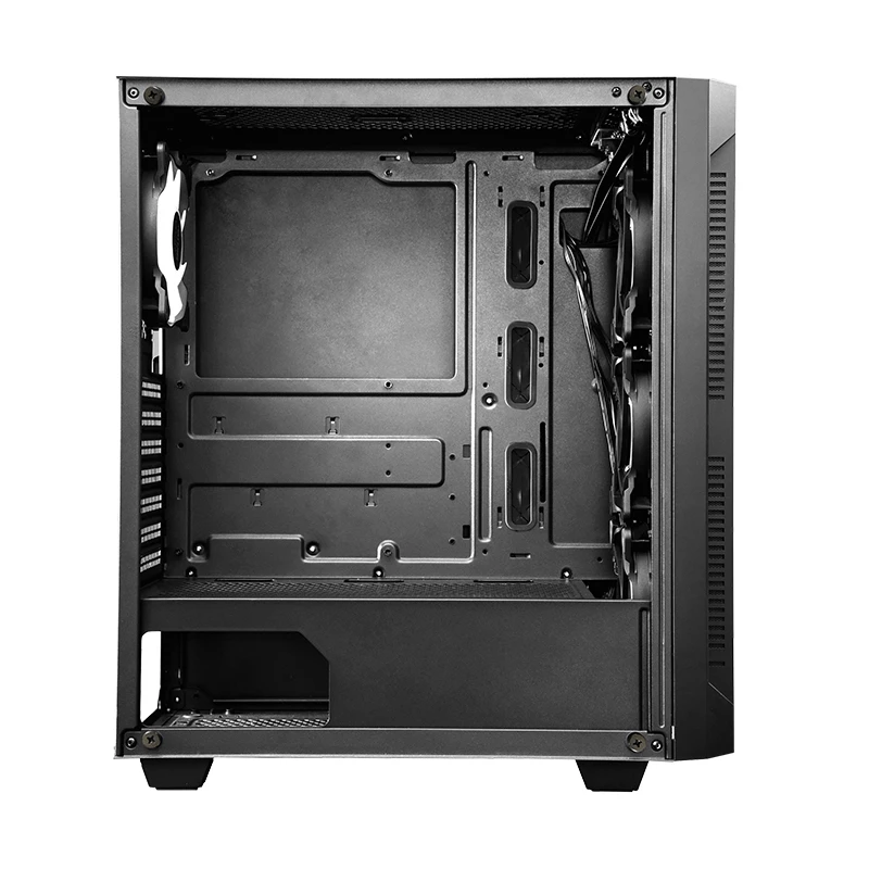 PC-behuizing CHIEFTEC GS-01B-OP tower zwart – gehard glas, RGB-ventilator, ondersteunt ATX/Micro-ATX, GPU tot 320 mm