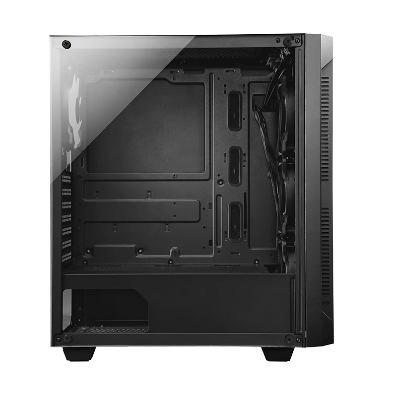 PC-behuizing CHIEFTEC GS-01B-OP tower zwart – gehard glas, RGB-ventilator, ondersteunt ATX/Micro-ATX, GPU tot 320 mm