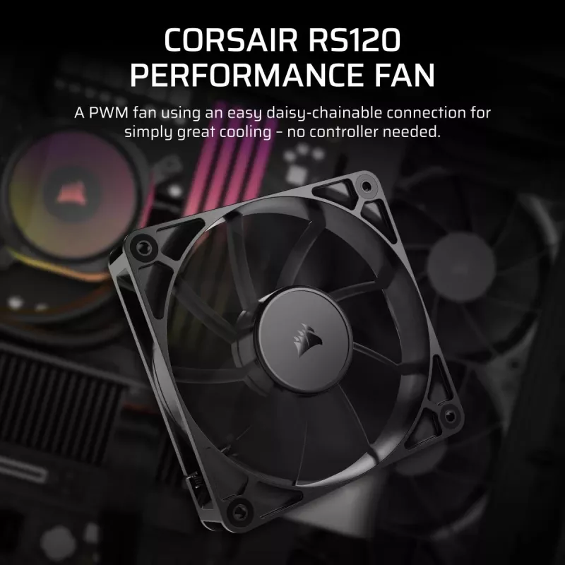 Corsair RS120 CO-9050188-WW PWM-behuizingsventilator, 120 mm, zwart
