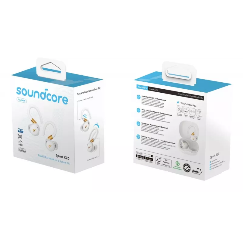 ANKER oordopjes - Soundcore Sport X20 - White