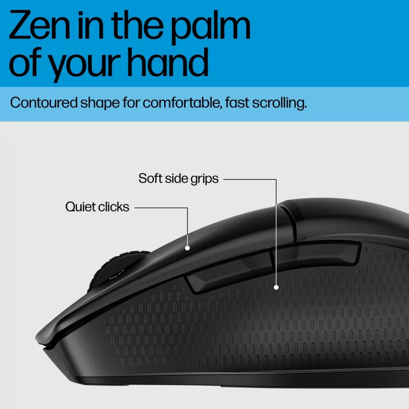HP 480 Comfort Bluetooth-muis, rechtshandig, Bluetooth, 4000 DPI, zwart