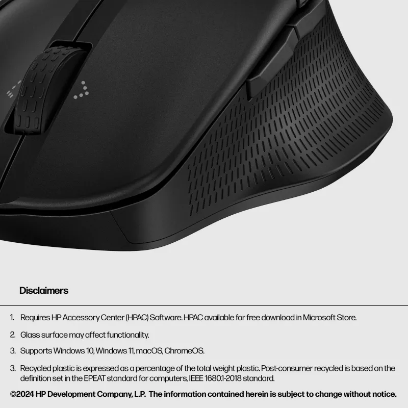 HP 480 Comfort Bluetooth-muis, rechtshandig, Bluetooth, 4000 DPI, zwart