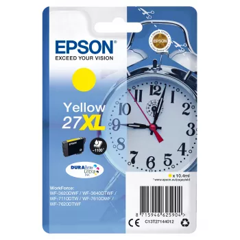 Epson wekker singlepack geel 27XL DURABrite Ultra inkt