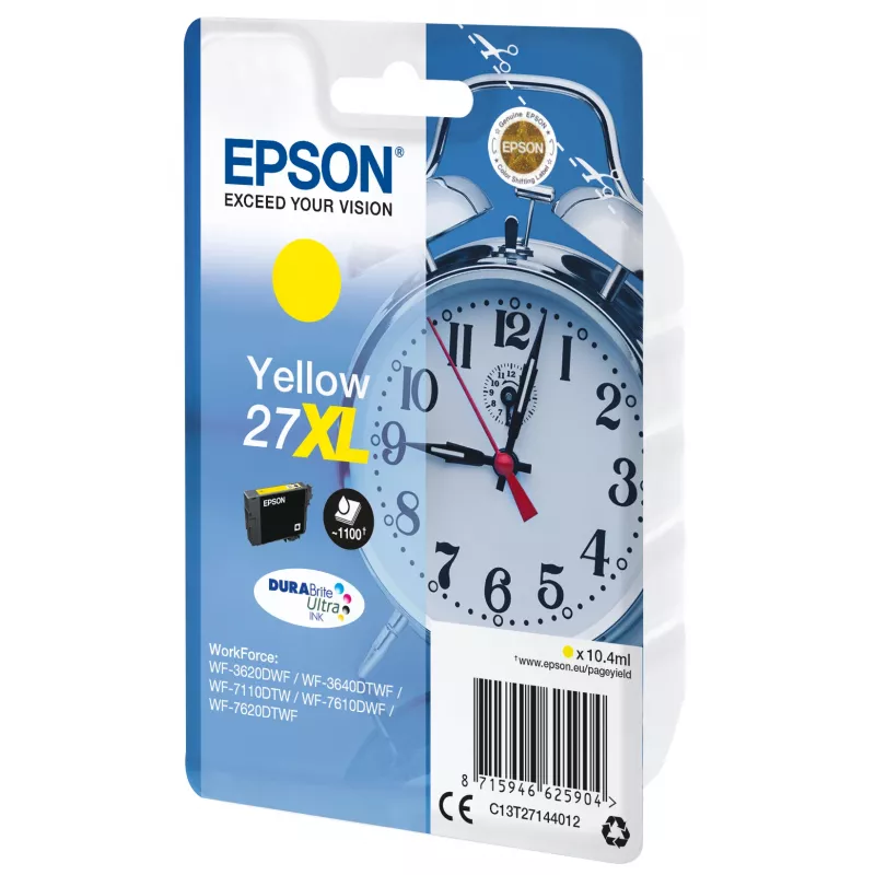 Epson wekker singlepack geel 27XL DURABrite Ultra inkt