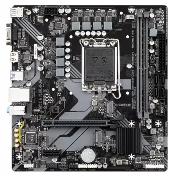 GIGABYTE B760M H DDR4 moederbord - ondersteunt Intel Core-processors van de 14e generatie, 6+1+1 fasen Digital VRM, tot 3200MHz DDR4 (OC), 2xPCIe 4.0 M.2, GbE LAN, USB 3.2 Gen1