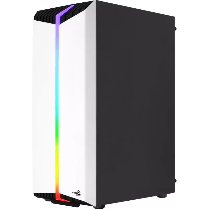 Aerocool Bionic V2 Midi Tower pc-behuizing, ATX / micro ATX / Mini-ITX, gehard glas, RGB, wit