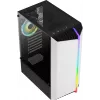 Aerocool Bionic V2 Midi Tower pc-behuizing, ATX / micro ATX / Mini-ITX, gehard glas, RGB, wit