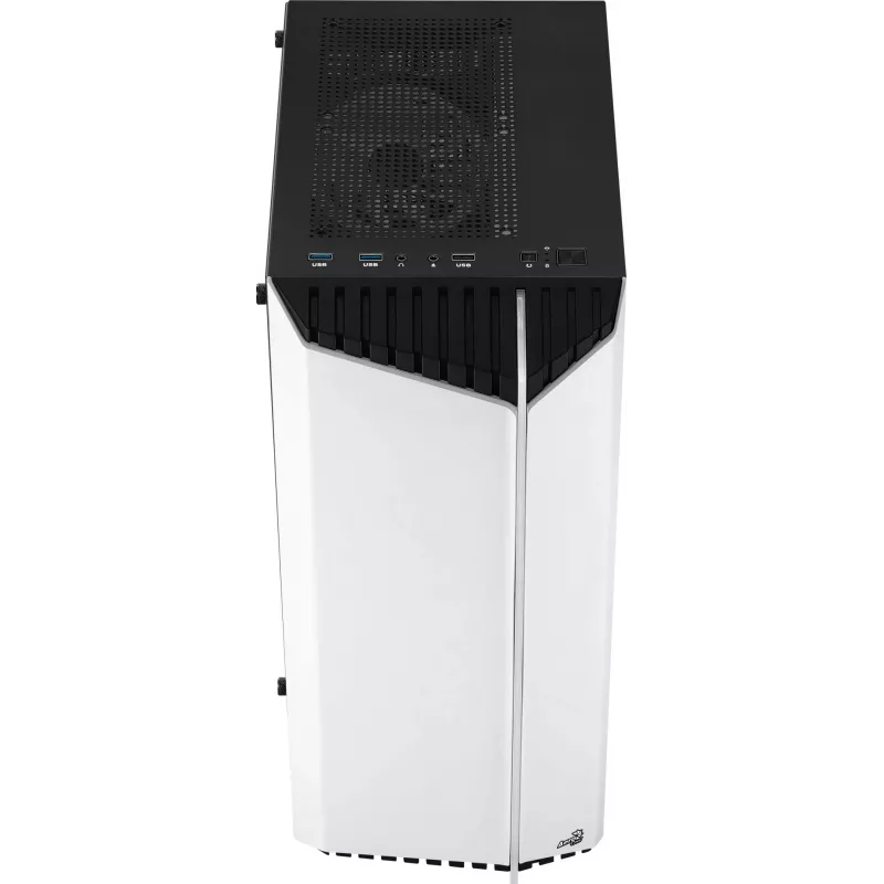 Aerocool Bionic V2 Midi Tower pc-behuizing, ATX / micro ATX / Mini-ITX, gehard glas, RGB, wit