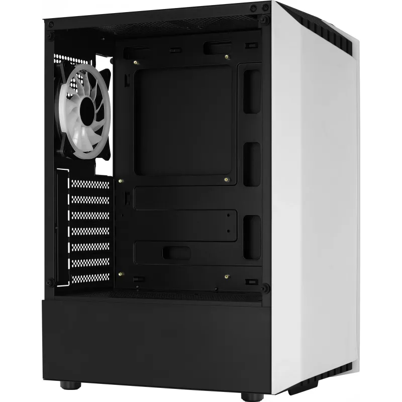 Aerocool Bionic V2 Midi Tower pc-behuizing, ATX / micro ATX / Mini-ITX, gehard glas, RGB, wit